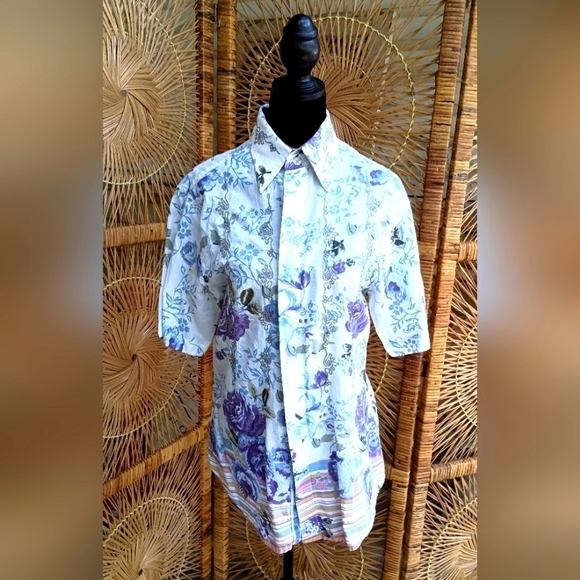 Jimi Hendrix Experience Other - The Jimi Hendrix Experience Floral Short Sleeve Men's Button Up Shirt_Small